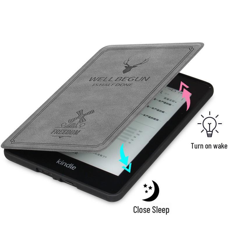 2024 Kindle Paperwhite6543 Protective Case with Deer Head and Ram Horn Pattern