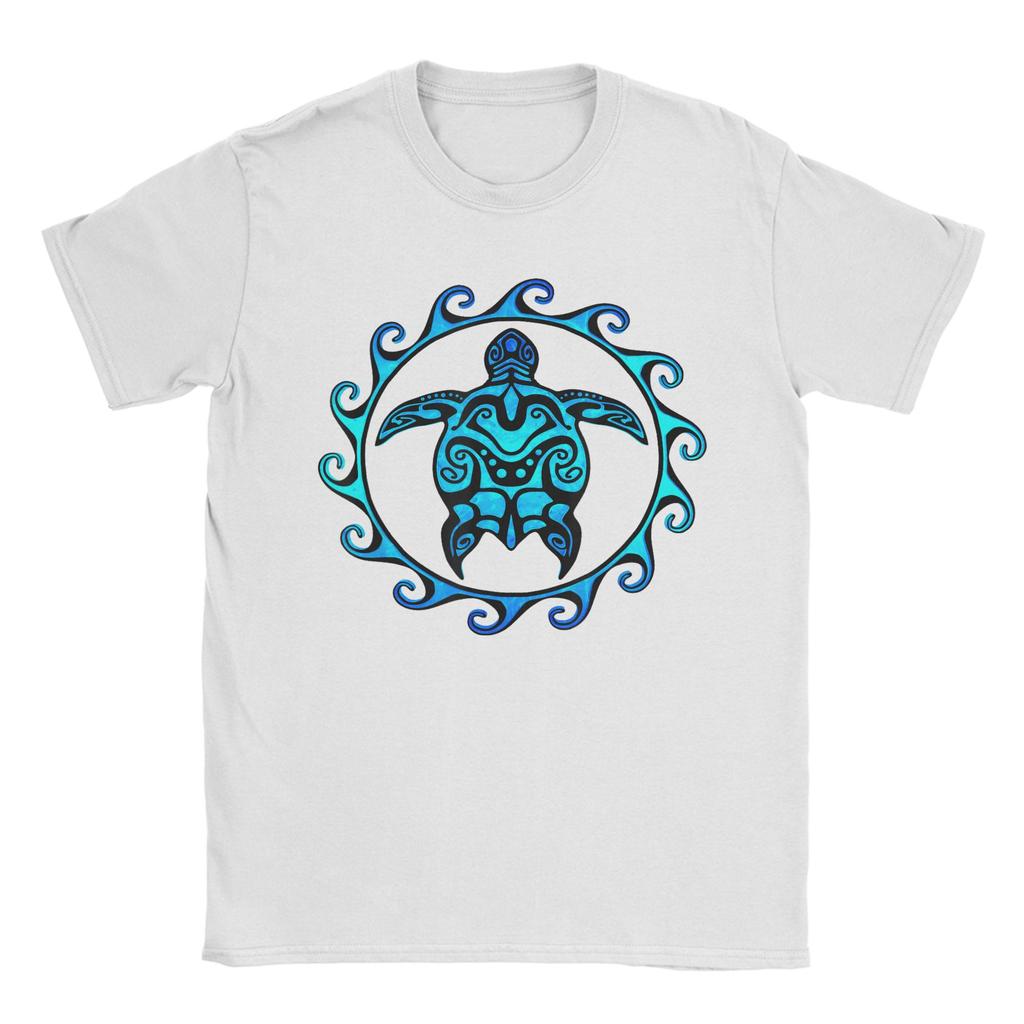 Men's Tribal Hawaiian Maori Sun Sea Turtle Island T Shirts  Top Tees Summer Y2K Funny Short Sleeve T Shirt