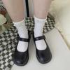 Pearls Crew Socks Sweet Roll Cuffs Ankle Dress Socks Japanese Cute Calf Socks