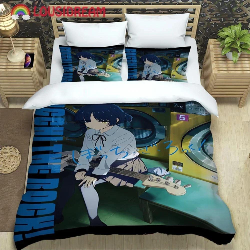 Comfortable Anime Print Bedding Set With Duvet Cover And Pillowcases King Queen Twin Sizes For All Ages