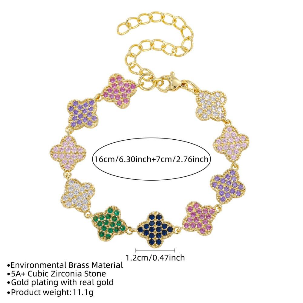 Exquisite Sweet and Stylish Four-leaf Clover Bracelet A High-end Dopamine-inducing Jewelry Bracelet