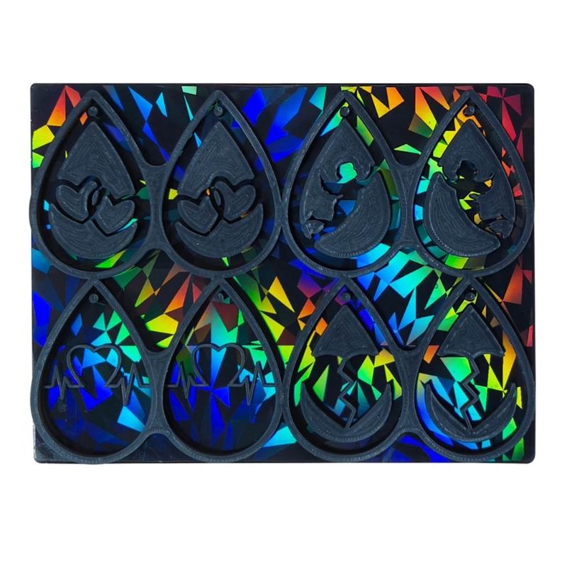 Portable Silicone Mold Valentine's Day Earring Pendant Molds Holographical Earrings Mould Jewelry Moulds for DIY Lovers
