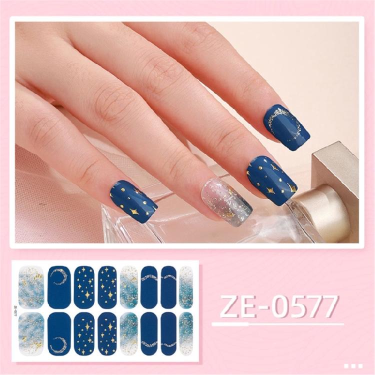 Nails Art Sticker Bronzing Nail Wraps Waterproof Gels Nail Strips with Nail File