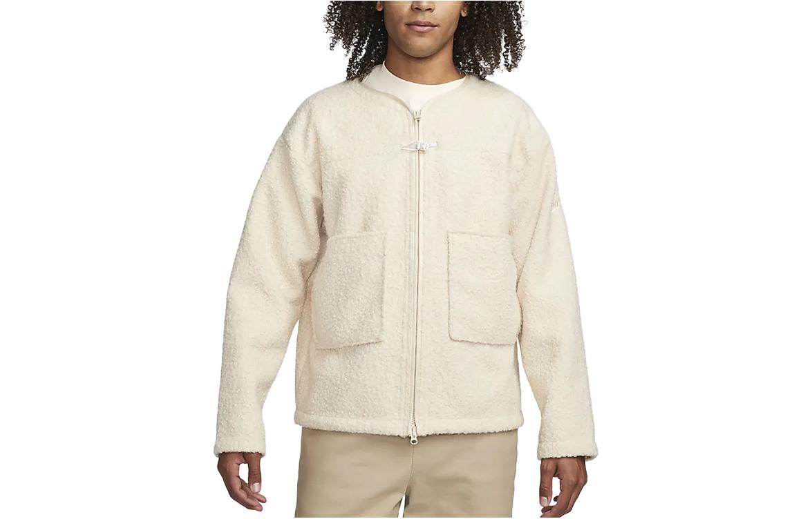Nike SPORTSWEAR TECH PACK Fleece Tops Men s Beach White Crew Neck Moderate FB7411-126 XXL