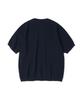 KNITTED Coolever Henley Neck Short Sleeve Knit Navy