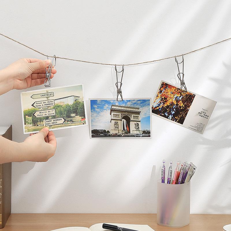 Stainless Steel Hanging Clips with Hooks for Windproof Clothes Drying and Bathroom Organization