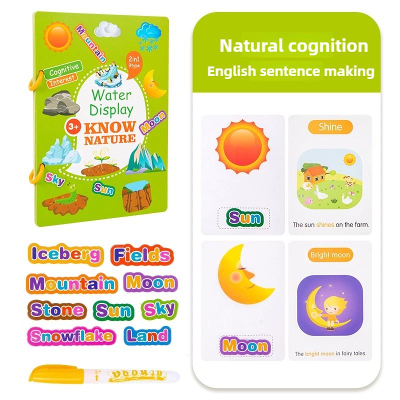 Children Early Education Toys Magical Book with Pen Water Drawing Toys Gift Reusable Coloring Book Magic Drawing Book