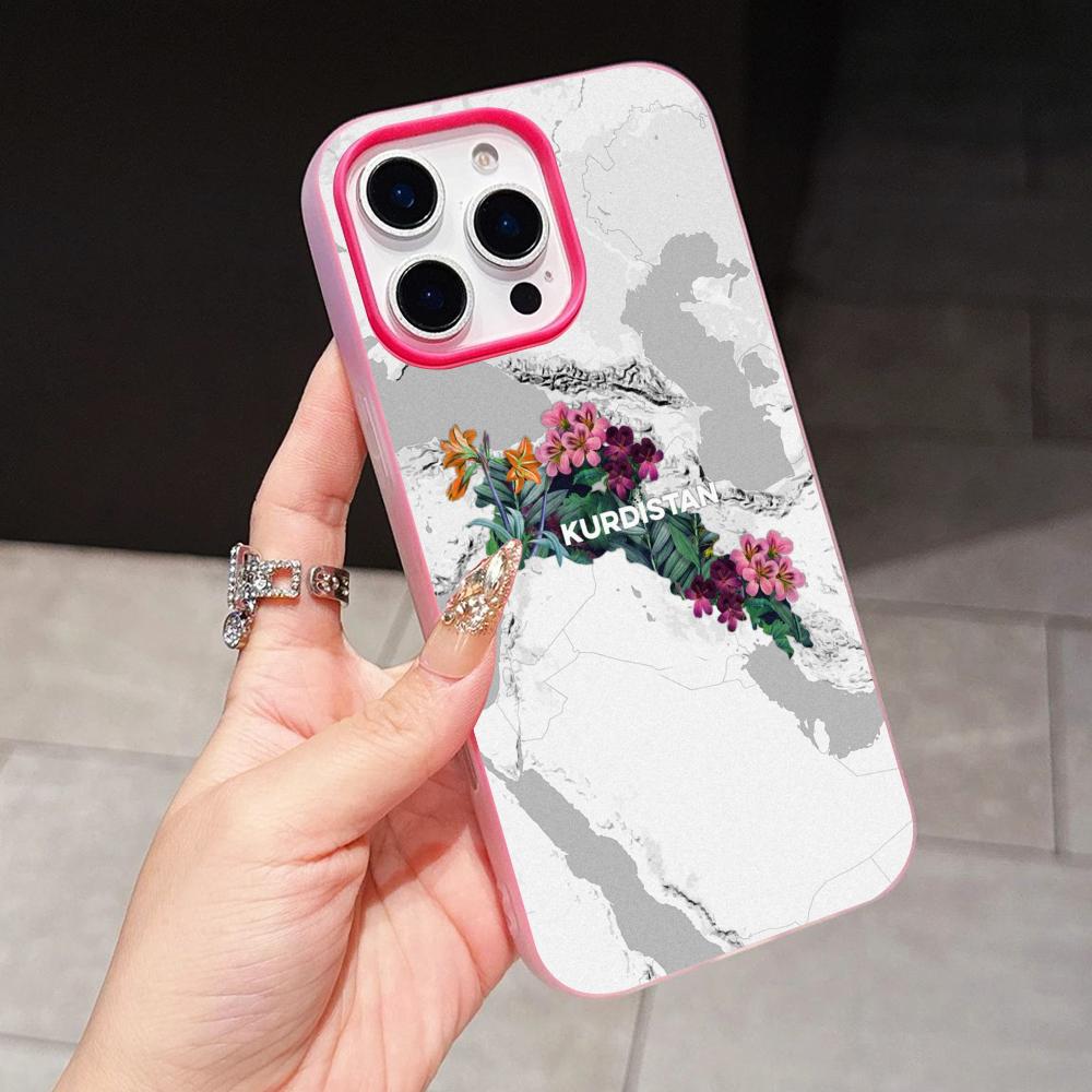 

Kurdistan Flag Jelly Double layer Rose Red Mobile Phone Case for iPhone 17 16 15 14 13 12 11 Air Pro Max Plus Protective iPhone 13 Pro Max