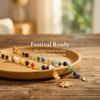 2Pcs Headwear Exquisite Sun Moon Pendant Bohemian Multicolored Stone Bead Hair Additions  Women