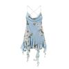 TAOP&ZA Women's Asymmetric Silk Net Dress - Spring/Summer Fashion, Sexy Print