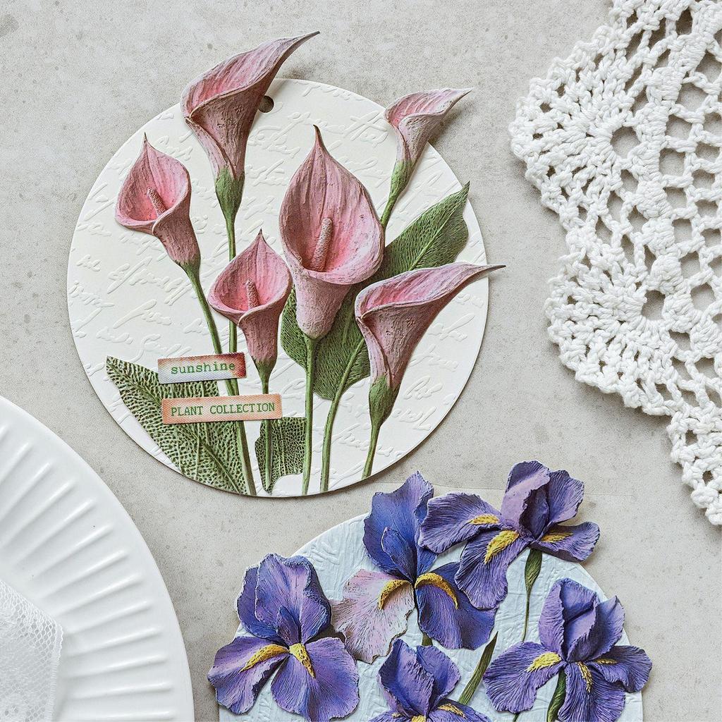 Momo Çiçekli Aşk Mektubu Serisi Günlük Seti: Kabartmalı Letterpress, Kendin Yap Kolaj Malzemesi, 6 Stil.