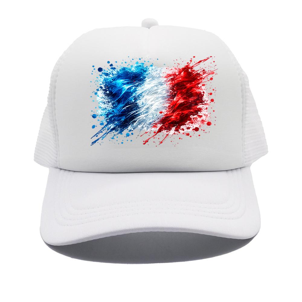 France Flag Trucker Cap Unisex Adjustable Mesh Breathable Patriotic French Trucker Caps Snapback Hats
