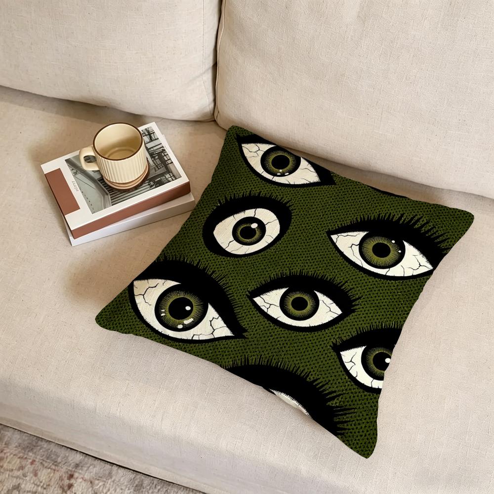 E-Eye Print Cushion Cover Fabric Soft Furnishing,Pillowcase, Cushion Cover, Sofa Pillow, Home Decoration