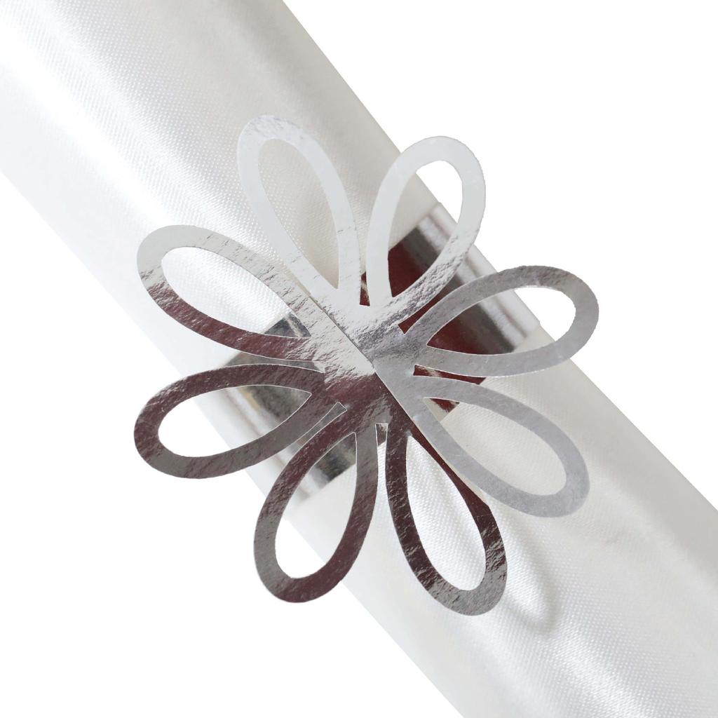 50Pcs Paper Napkin Ring  Buckle Hollow Flower Napkin Ring Wedding Party Table Decoration Supplies Wedding Hotel  Party Decor