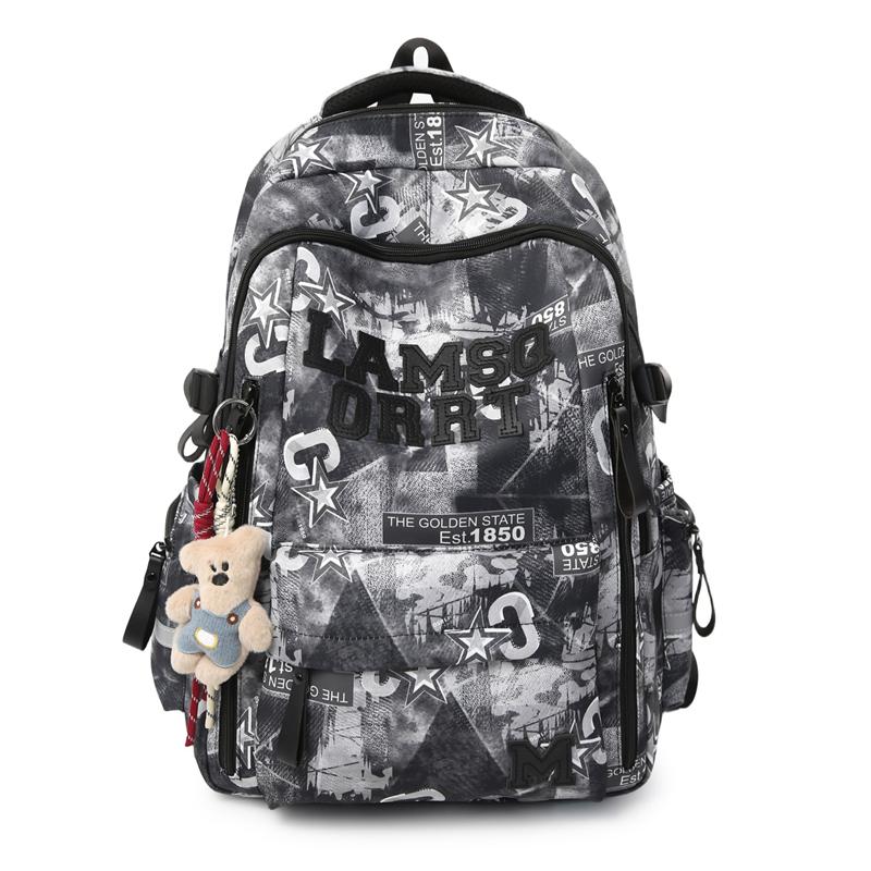 Graffiti Junior Senior High School Student Schoolbag Men's Large Capacity Computer Backpack