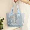Geleefarbene transparente PVC-Tasche Wiederverwendbare wasserdichte Handtasche für Damen Umhängetasche Tragetasche Einzelne Umhängetasche