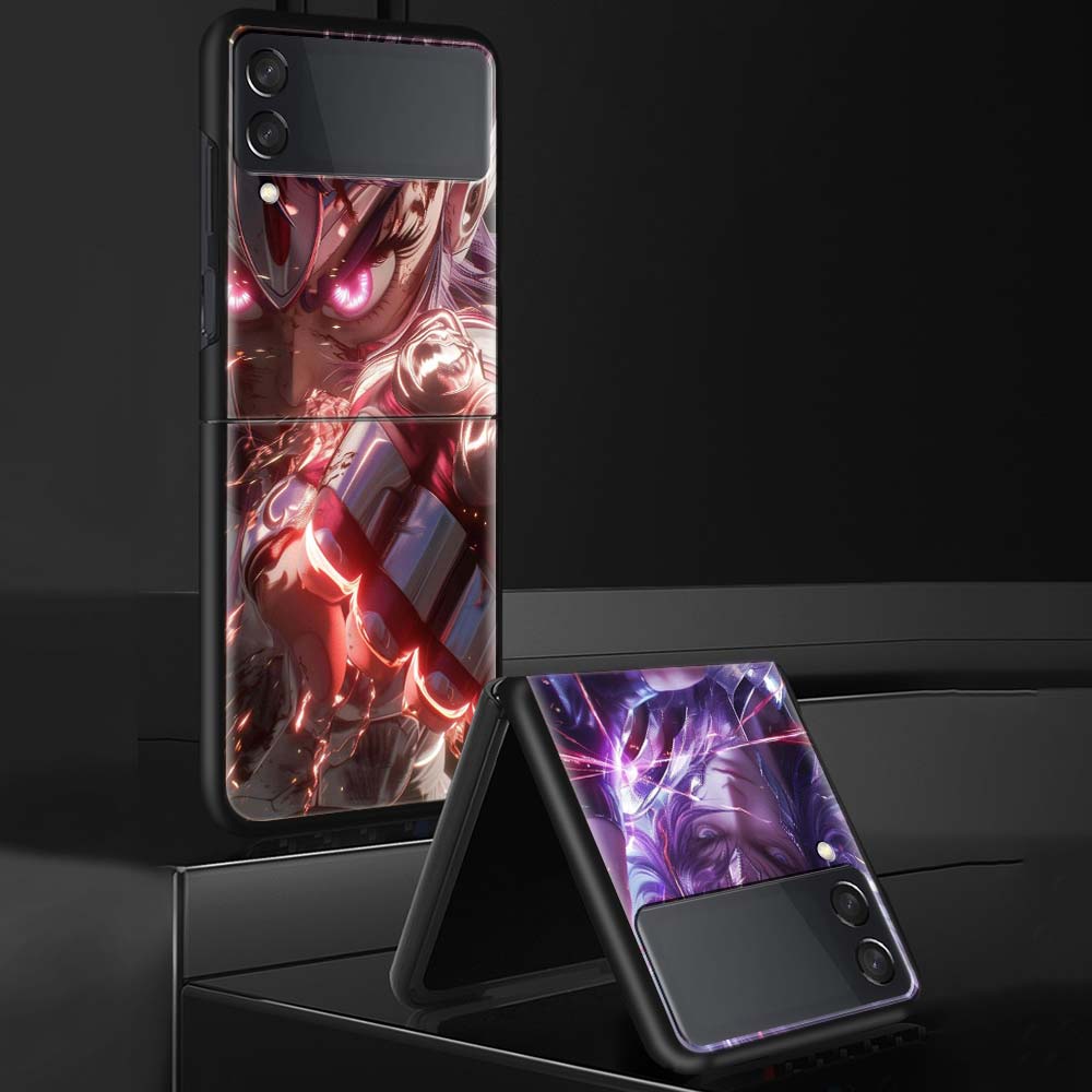 Saint Seiya Cool Phone Case For Samsung Galaxy Z Flip 7 6 5 4 3 5G Shockproof Cover Z Flip7 Flip6 ZFlip5 Flip3 Flip4 Luxury Shel