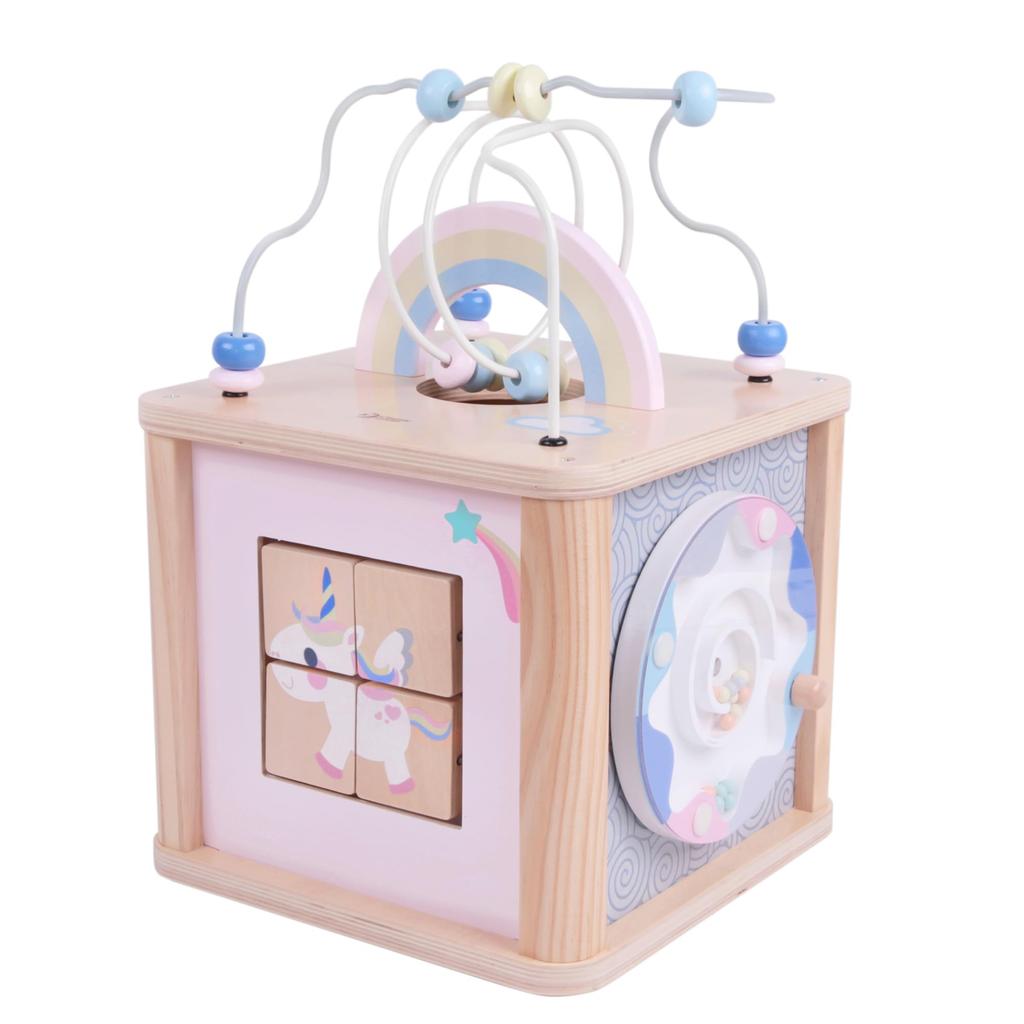 Activity Box Looping Bead Coaster Shape Matching Montessori Educational Toy Wooden 1 Year Old Gift Classic World Dream Activity Cube (CL54334)