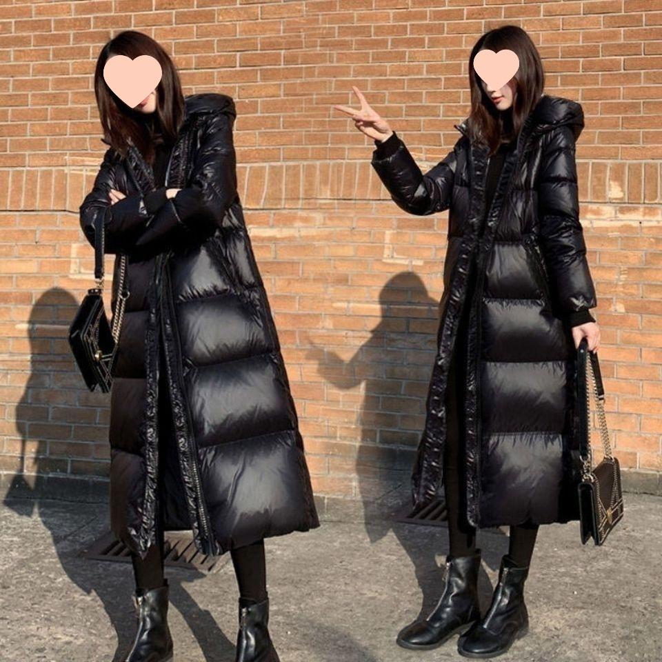 

2026 New Black Cotton Coat Korean Style Long Women s Cotton Coat Female Thick Slim Cotton Jacket Winter Skirt L чёрный