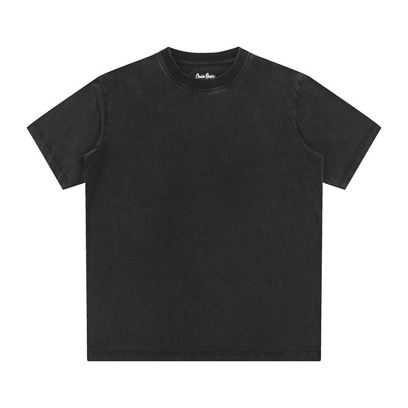 

Футболка с короткими рукавами из хлопковой ткани с однотонной основой и защитой от морщин в стиле ретро для мужчин и женщин XXXL