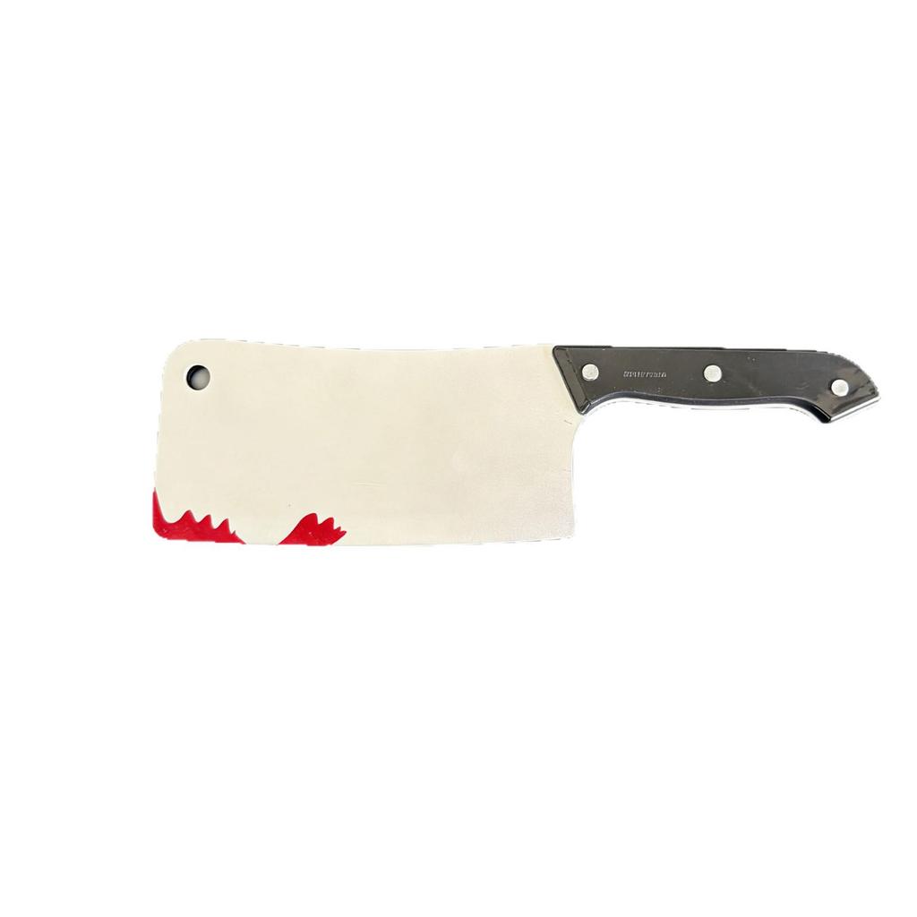 Halloween Bloody Fake Knife Masquerade Prop - Blood-Splattered Plastic Kitchen Simulation