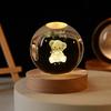 Blank Crystal Craft 3d Laser Engraving Crystal Ball Lamps Galaxy Crystal Ball With LED Wooden Base