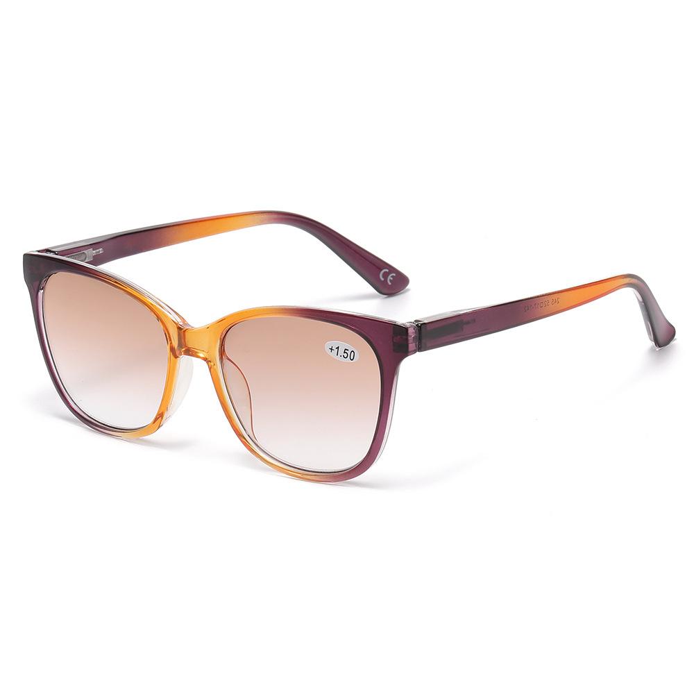Gradually Changing Color Reading Glasses Women'S Fashion Large Frame Progressive Sun Reading Glasses High Definition Reading Mirror