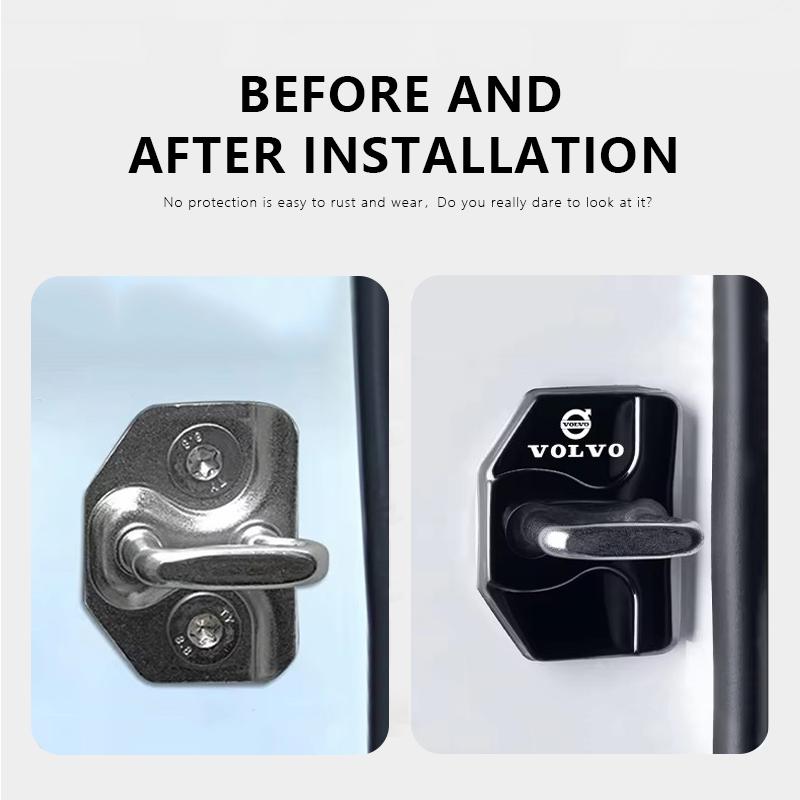 4Pcs Stainless Steel Car Covers Door Lock Protecting Case For Volvo XC90 V90 V60 XC60 V40 EC40 EX40 S80 S60 S90 C40 XC40 V70 XC7