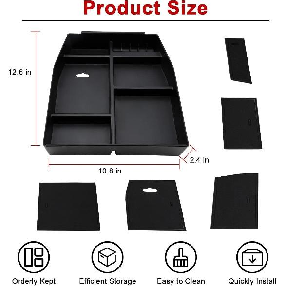 Center Console Organizer F-150 Raptor Accessories Tray 2015 2017 2018 2020 For Middle Console Storage Box For Ford F150