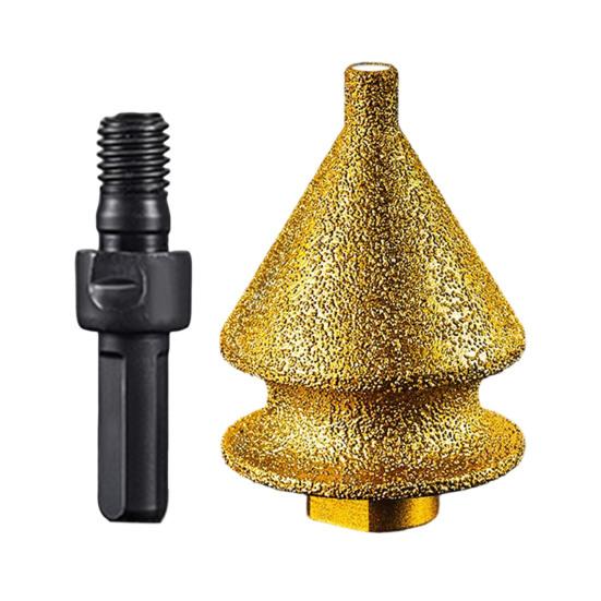 High-density Diamond Abrasive Drill Bit Chamfering for Grinder, 4-in-1 Hole Saw, Beveling Grinding Head Marble Chamfering/Hole Enlarging/Polishing/Arc