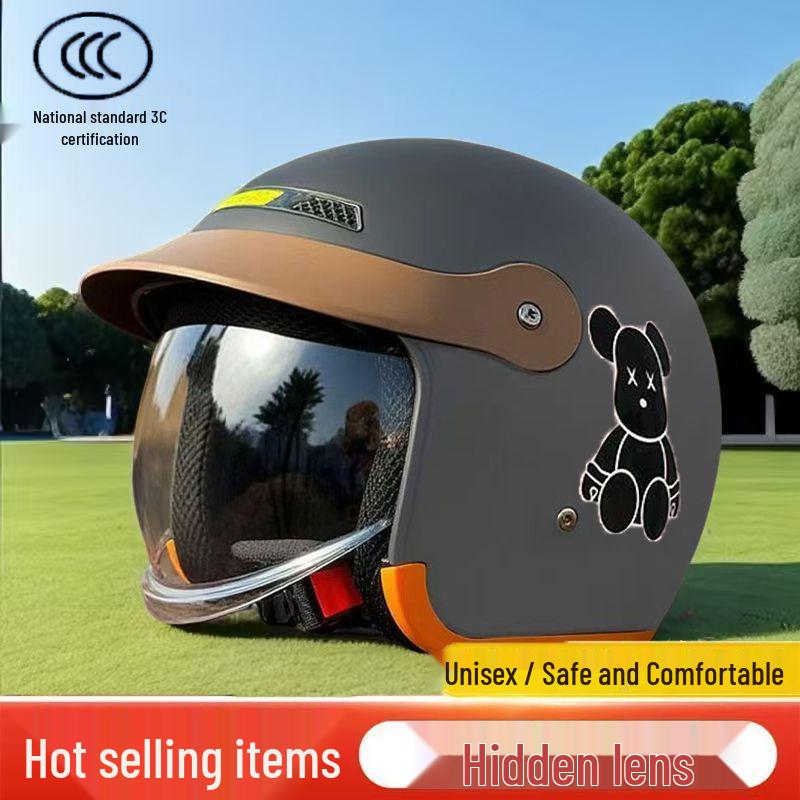 3C Certified Winter Electric Vehicle Safety Helmet: Unisex, Warm, Half-Helmet