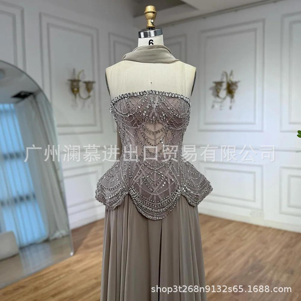 Serene hill caramel fashion celebrity temperament banquet host bridesmaid evening dress LA11911