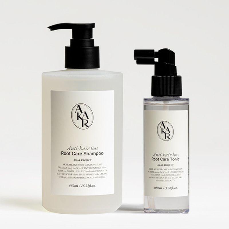 AKAR Hair Root Deep Care Anti-Hair Loss Shampoo 450ml + Cooling Tonic 100ml Options