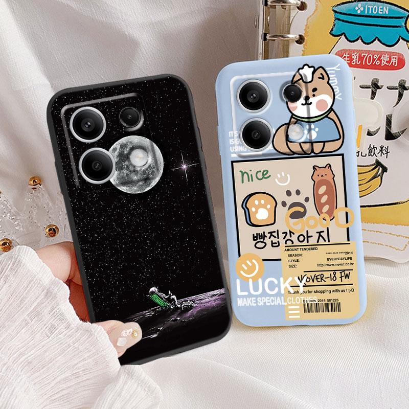 Case For Redmi Note 13 Pro 4G 5G Cute Heart Flower Back Cover Soft Silicone Matte Protective Fundas For Redmi Note13 Pro Bumper