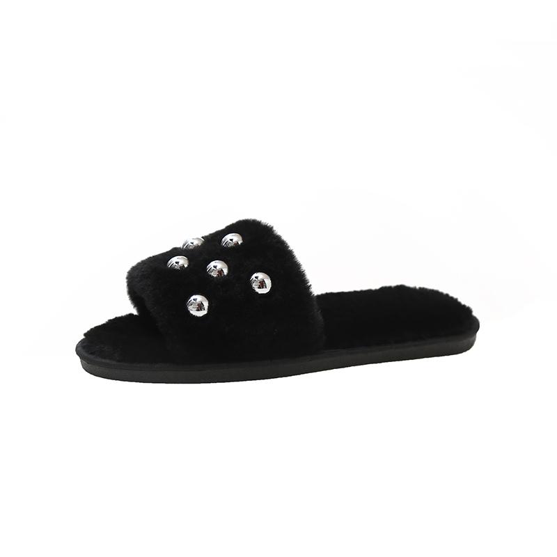 Fashion 2025 New Fluffy Casual Women's Slippers Luxury Designer Woman Shoes Autumn Winter Elegant Fashion Footwear Indoor Fur Slides