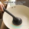 Pot Brush with Steel Ball Head Anti-Slip Grip Hanging Hole Long Handle Dishes Scrubber Kitchen Cleaning Tool