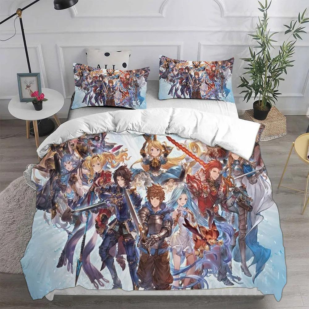 Granblue Fantasy 3D Bedding Set Comforter Duvet Cover Pillowcase Kids Adult Size Anime Game Themed