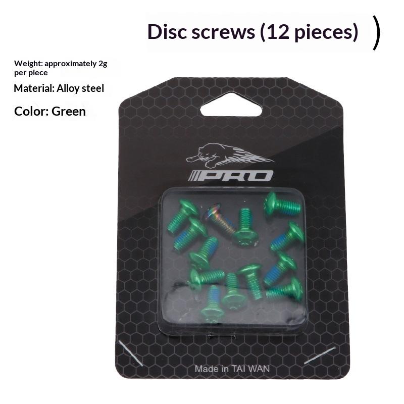 12Pcs Bicycle Disc Brake Rotor T25 Red/Blue/Green/Purple/Gold/Plating Screws Steel Alloy For Road Bike 6-Bolt Plate