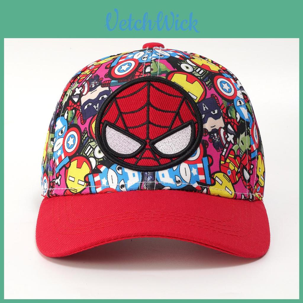 Spider Man Kids Sun Hat With Embroidery And Curved Brim For Outdoor Play And Sunshade