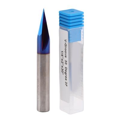 V Groove Engraving Router Bit 30 Degree 3 Flute 1 4in Shank Nano Coated Carbide for Carving