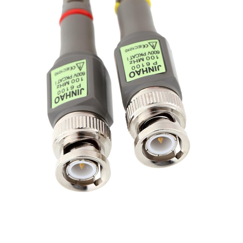 P6100 2Pcs High Precision Oscilloscope Probe 1X 10X 100MHz Alligator Clip Test Probe