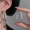 Luxurious Large Ear Rings Circular Design Crystal Earrings New Silver Ear Rings  for Women