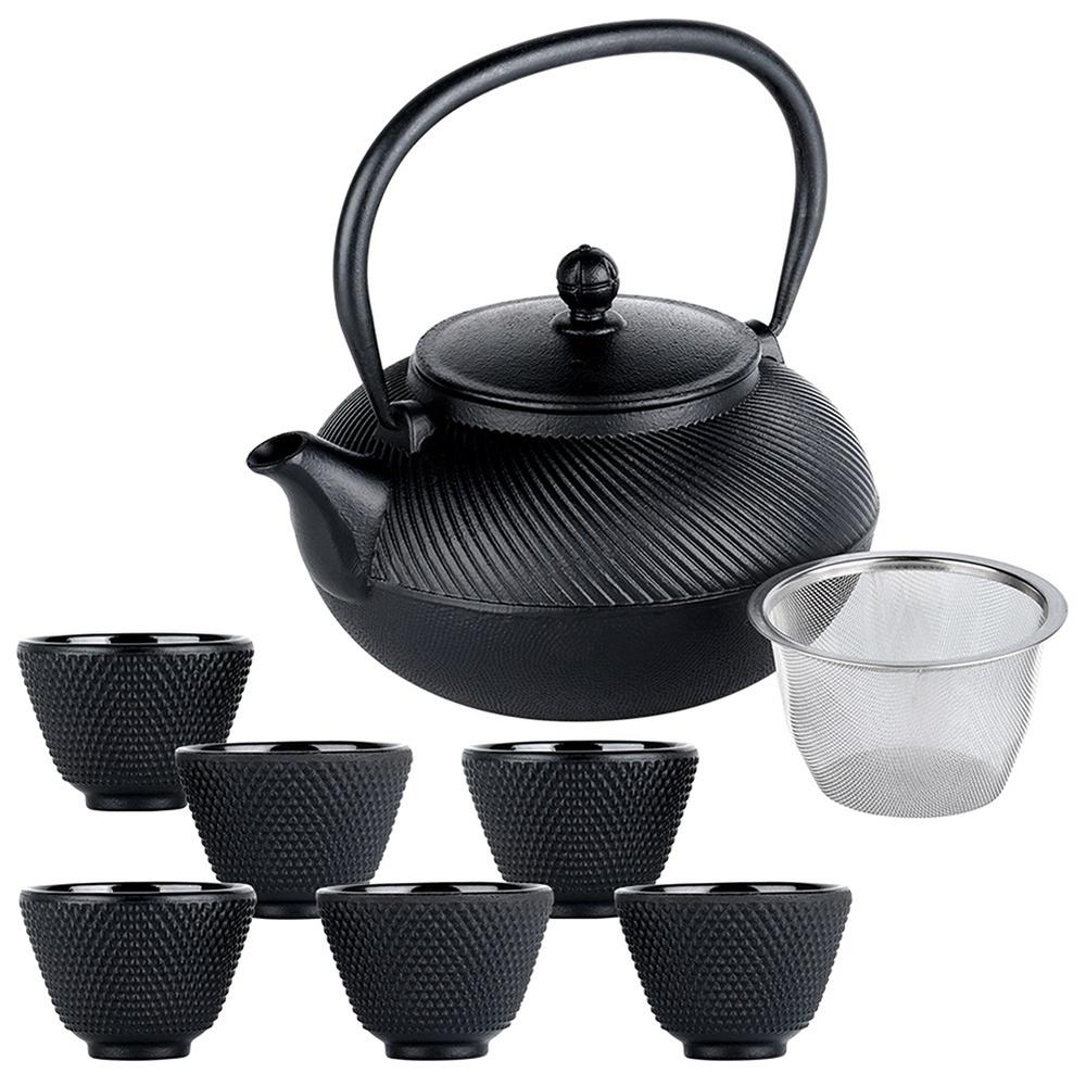 Enameled Cast Iron Tea Kettle With Infuser And Cups Cast Line 1 L / 60 Ml, 8 Pcs.