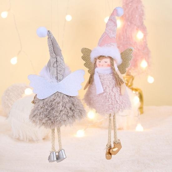 Christmas Angel Doll Decoration Plush Angel Christmas Tree Hanging Ornaments for Christmas Party New Year Wedding Valentine's Day Decoration