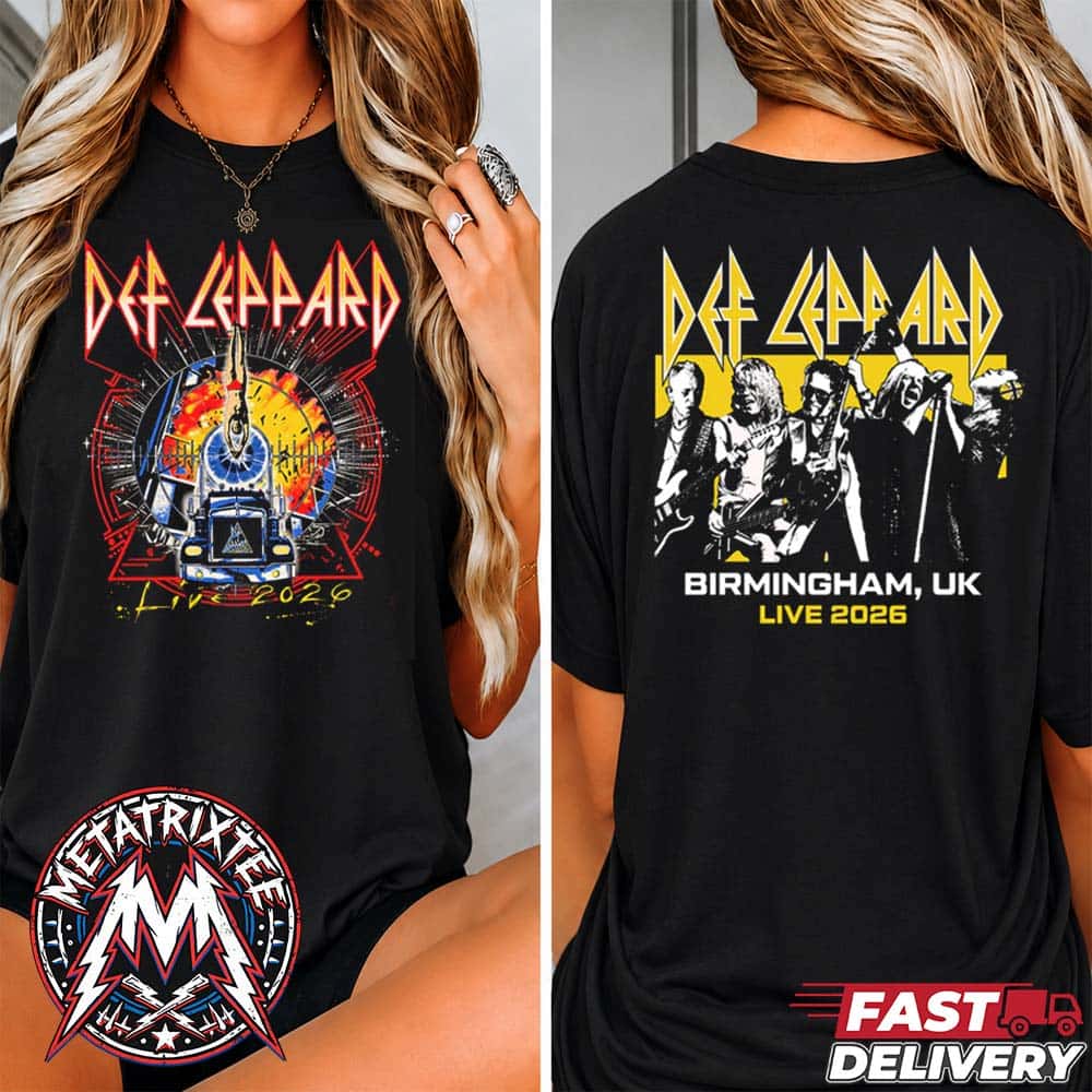 Def Leppard Birmingham bp pulse LIVE 2026 Two Sided Vintage T-Shirt