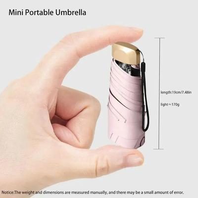 Vonkajší mini slnečník UV ochrana Ultraľahký skladací 5-násobný dáždnik slnečník slnečník