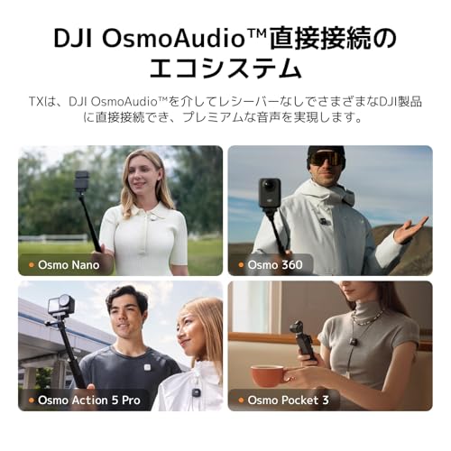 DJI Mic Mini Transmitter (Arctic White) Wireless Microphone, Lavalier Microphone, Ultra-Lightweight Audio, DJI OsmoAudio, Noise-Canceling, Wireless Mi