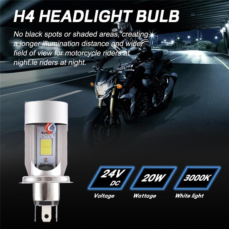 A58X-H4 LED Headlight Bulb Motorcycle Hi/Lo  With Red Angel Eye Daytime Running Light 25W 3000LM Super Bright 6000K