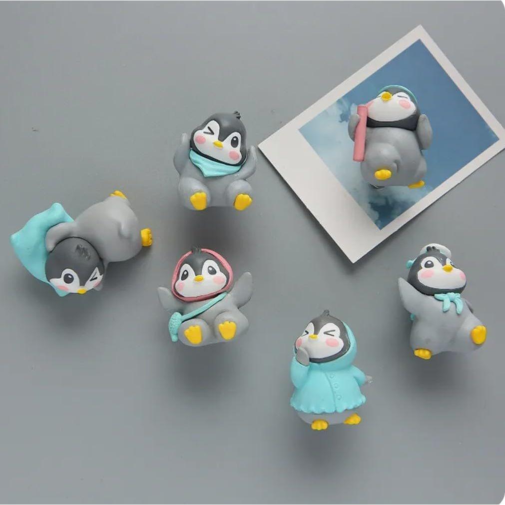 6 Pcs Penguin Miniature Decor Items Set For Unique Gift,Home,Living Room,Office,Restaurant Decor,Military Showpiece,Perfect Valentine Decoration Items