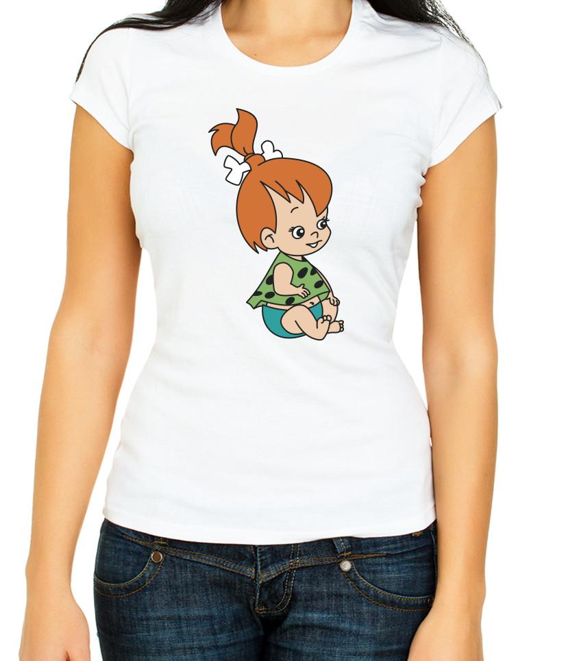 

The Flintstones characters White / Black Women s 3/4 Short Sleeve T-Shirt L013 L
